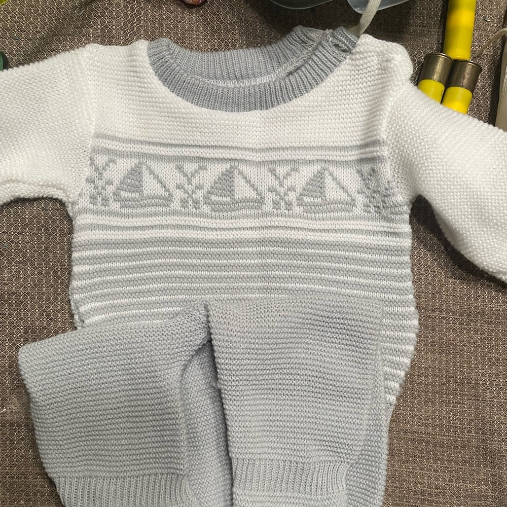 Gray and White Kids two Piece